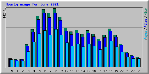 Hourly usage for June 2021